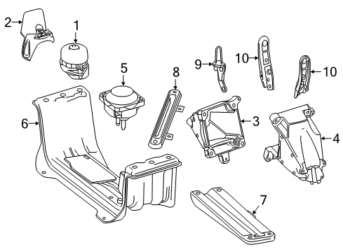 2016 Mercedes-Benz GLE350 Engine & Trans Mounting Diagram