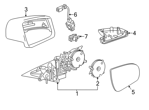 2014 Mercedes-Benz E350 Mirror Assembly Diagram for 207-810-06-00