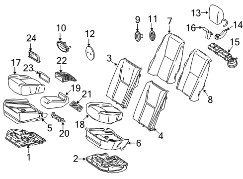 2011 Mercedes-Benz S400 Rear Seat Components Diagram