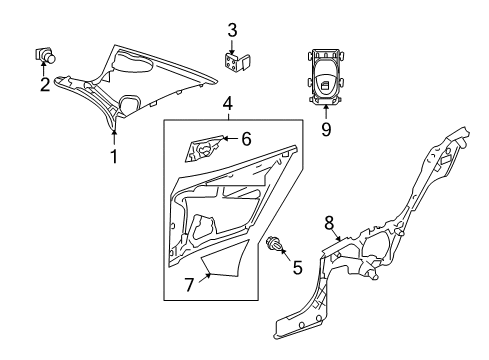 2011 Mercedes-Benz E550 Interior Trim - Quarter Panels Diagram