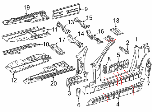 2016 Mercedes-Benz SLK300 Floor & Rails