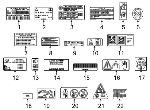 2017 Mercedes-Benz S600 Information Labels Diagram