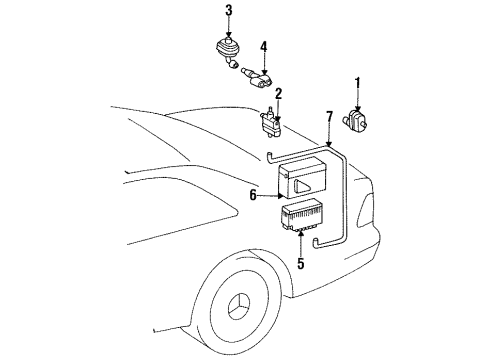 1996 Mercedes-Benz S500 Vacuum Controlled Components