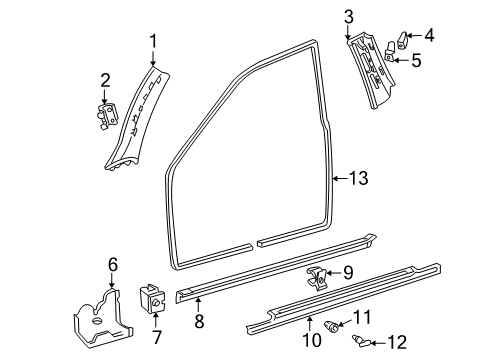 2003 Mercedes-Benz C230 Interior Trim - Pillars Diagram 2