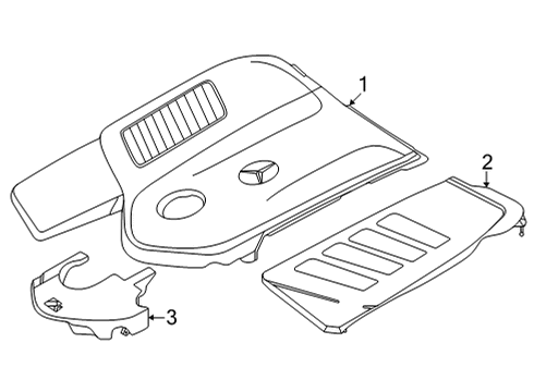 2022 Mercedes-Benz C300 Engine Cover Diagram for 254-010-87-00