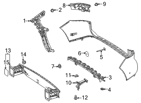 2023 Mercedes-Benz GLB250 Bumper & Components - Rear Diagram