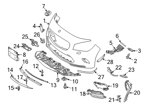 2018 Mercedes-Benz CLA45 AMG Bumper & Components - Front Diagram