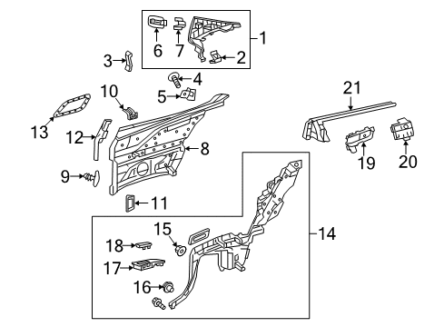 2021 Mercedes-Benz E53 AMG Interior Trim - Quarter Panels Diagram