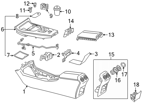 2024 Mercedes-Benz CLA250 Center Console Diagram