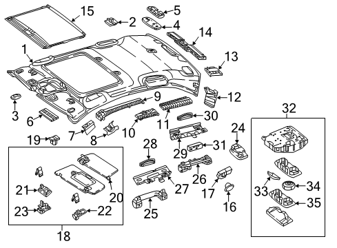 2019 Mercedes-Benz E300 Interior Trim - Roof Diagram 2