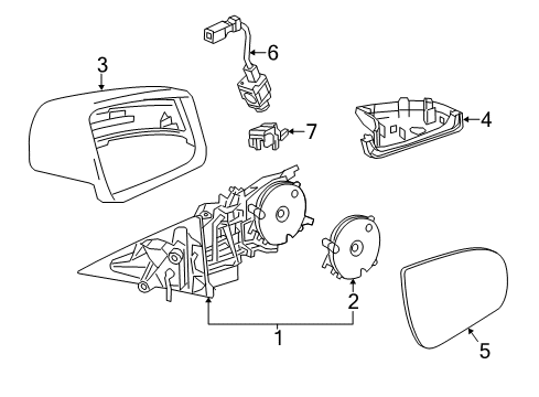 2014 Mercedes-Benz E350 Mirrors Diagram 2