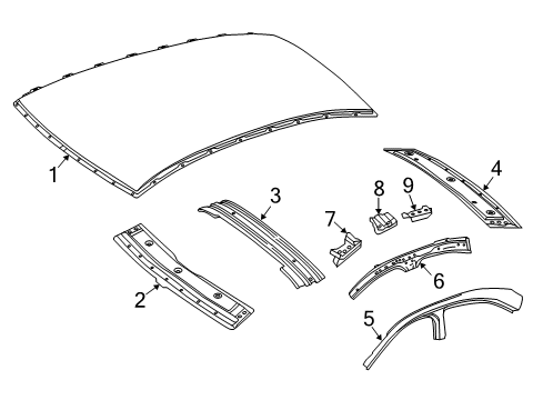 2017 Mercedes-Benz C43 AMG Roof & Components Diagram 4