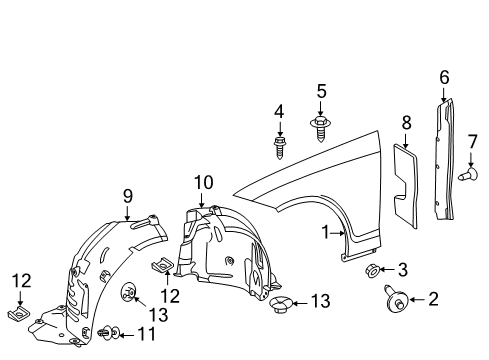 2013 Mercedes-Benz CLS550 Fender & Components Diagram