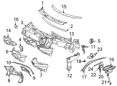 2000 Mercedes-Benz S430 Cowl Diagram