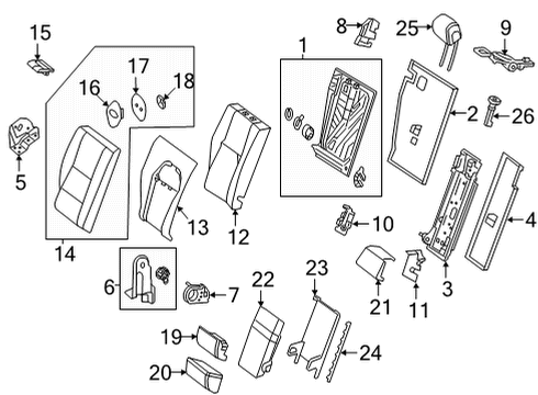 2021 Mercedes-Benz GLC63 AMG Rear Seat Components Diagram
