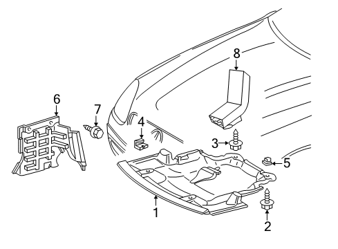 2000 Mercedes-Benz SLK230 Side Shield Screw Diagram for 201-990-11-36
