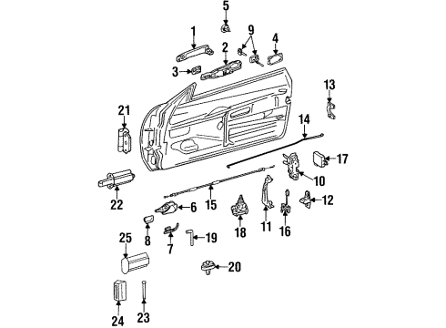 1992 Mercedes-Benz 500SL Door Diagram
