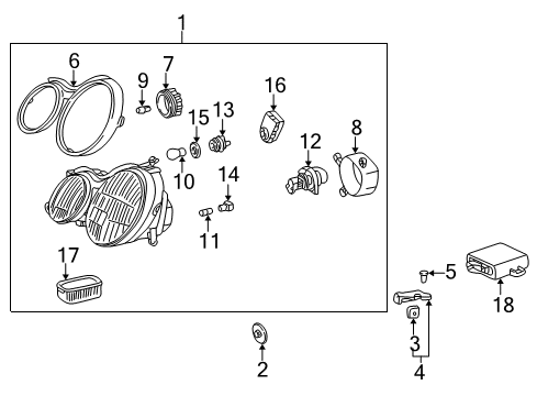 2003 Mercedes-Benz CLK430 Bulbs Diagram