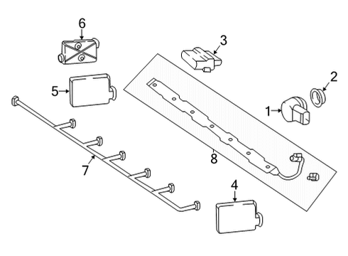 2022 Mercedes-Benz GLC300 Electrical Components - Rear Bumper Diagram