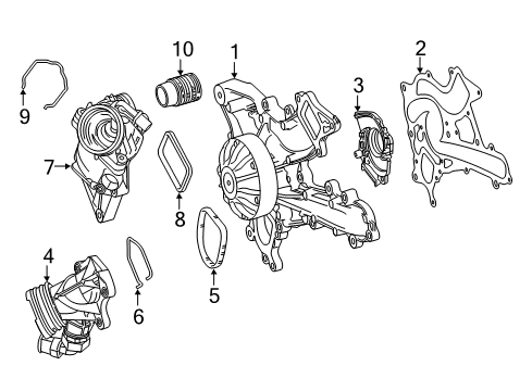 2015 Mercedes-Benz GL450 Water Pump Diagram