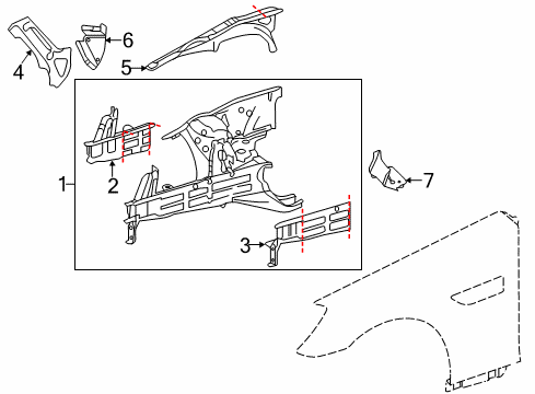 2016 Mercedes-Benz SLK300 Structural Components & Rails