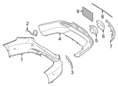 2025 Mercedes-Benz EQE 500 Bumper & Components - Rear Diagram 2