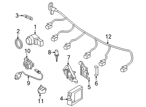2019 Mercedes-Benz AMG GT 63 S Electrical Components - Front Bumper Diagram