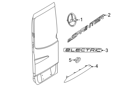 2024 Mercedes-Benz eSprinter Exterior Trim - Rear Door