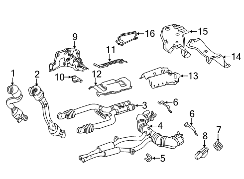 2018 Mercedes-Benz S560 Exhaust Components Diagram