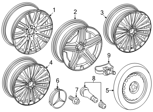 2025 Mercedes-Benz GLC350e Wheels Diagram 3