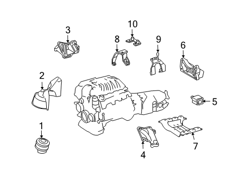 2008 Mercedes-Benz S600 Engine & Trans Mounting Diagram