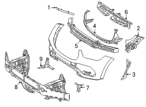 2023 Mercedes-Benz GLE63 AMG S SUV Bumper & Components - Front Diagram 2