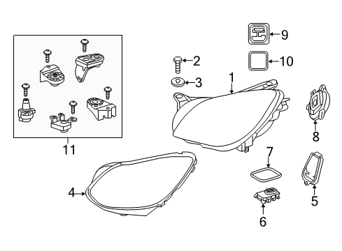 2017 Mercedes-Benz SLC300 Headlamps Diagram