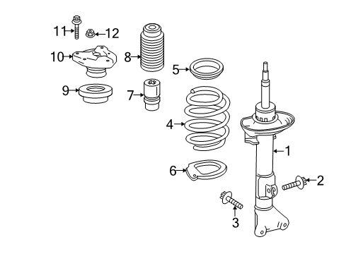 2012 Mercedes-Benz C250 Struts & Components Diagram