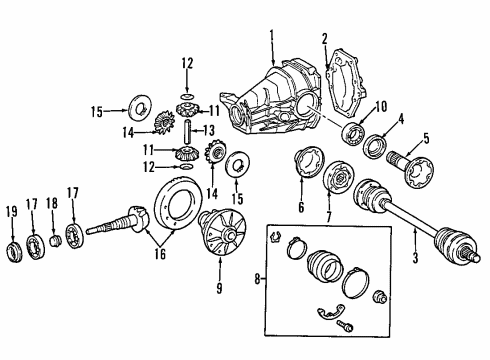 1999 Mercedes-Benz E430 Differential - Rear Diagram