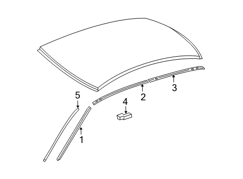 2008 Mercedes-Benz E350 Exterior Trim - Roof Diagram 2