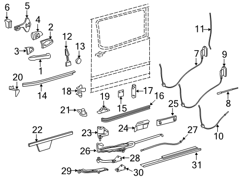 2012 Mercedes-Benz Sprinter 2500 Lock & Hardware Diagram