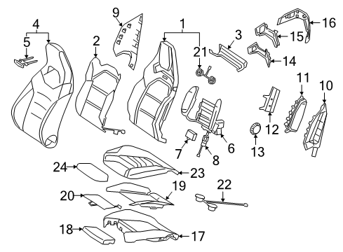 2021 Mercedes-Benz CLA35 AMG Driver Seat Components Diagram