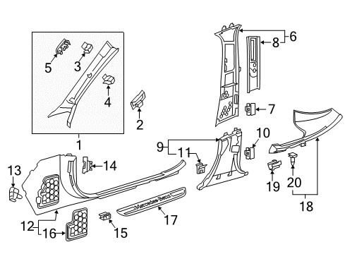 2015 Mercedes-Benz C300 Interior Trim - Pillars