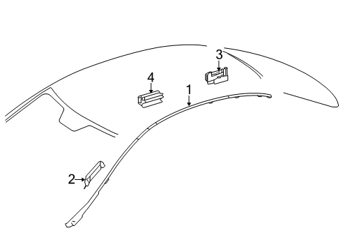 2010 Mercedes-Benz S400 Roof Molding Diagram for 221-690-55-80-7368