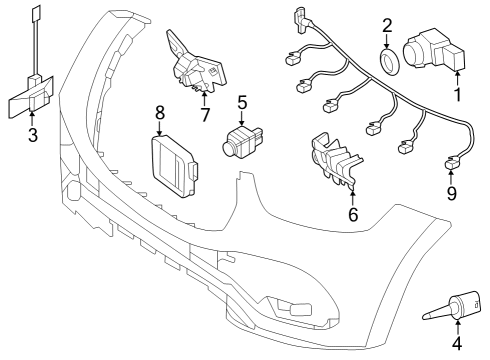 2025 Mercedes-Benz GLE63 AMG S Electrical Components - Front Bumper