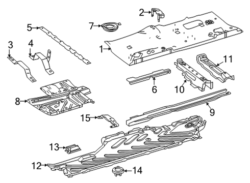 2021 Mercedes-Benz E350 Floor & Rails Diagram