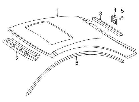 2003 Mercedes-Benz CL500 Roof & Components Diagram