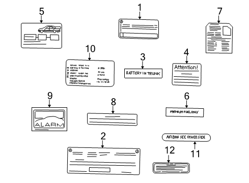 2003 Mercedes-Benz CLK320 Information Labels Diagram