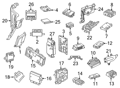 2018 Mercedes-Benz GLS550 Electrical Components Diagram
