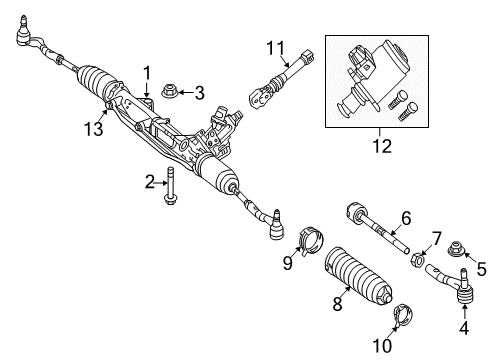 2017 Mercedes-Benz SLC300 Steering Gear & Linkage Diagram