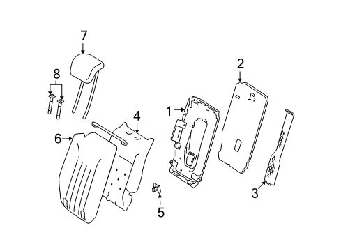 2012 Mercedes-Benz GL450 Rear Seat Components Diagram 4