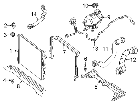 2016 Mercedes-Benz GLC300 Radiator & Components Diagram