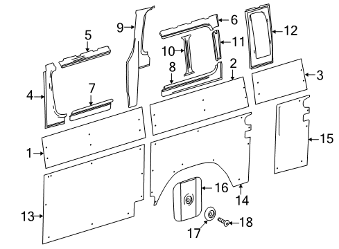 2016 Mercedes-Benz Sprinter 2500 Interior Trim - Side Panel Diagram 6