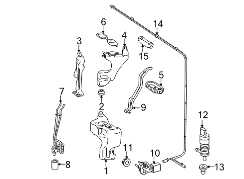 2010 Mercedes-Benz S400 Wiper & Washer Components Diagram